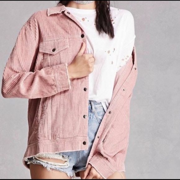 Forever 2 Pink Corduroy Trucker Jacket 